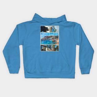 Greetings from Monterosso al Mare in Cinque Terre Vintage style retro souvenir Kids Hoodie